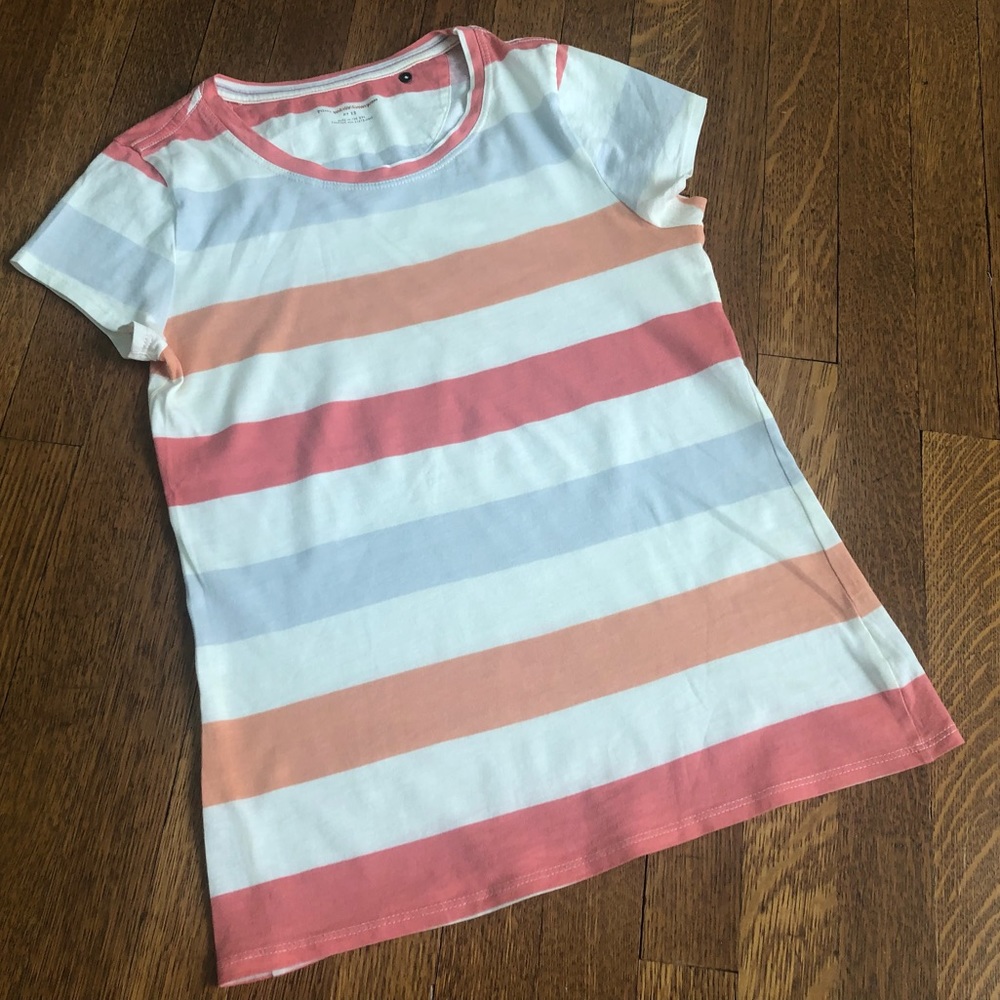 Anthropologie Pilcro Peach & Cream Striped Tee